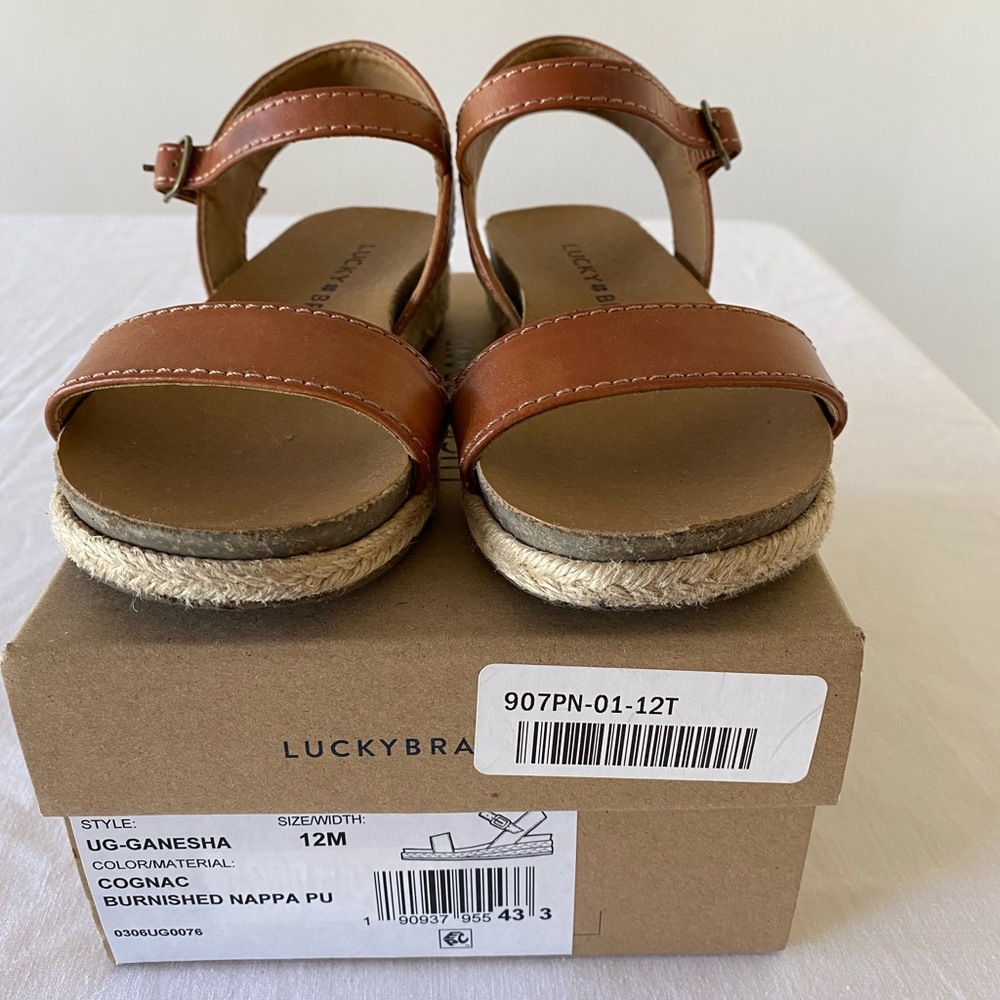Lucky Brand Ganesha Girls Sandal Espadrilles Cognac - Size 12
